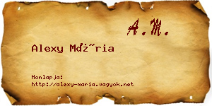Alexy Mária névjegykártya