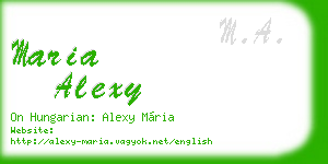 maria alexy business card
