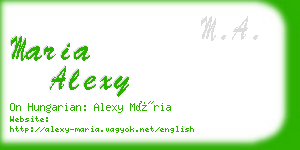 maria alexy business card